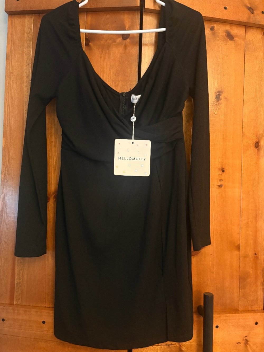 Hello Molly black long sleeved dress, size XL